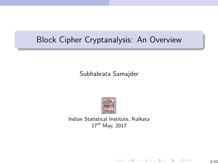 block cipher cryptanalysis an overview