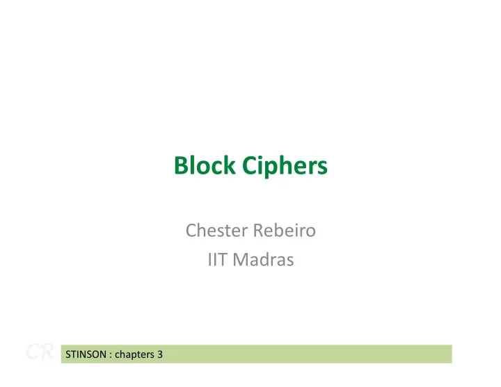 block ciphers