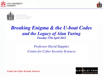 Route map of our journey this evening  Ciphers - coming of age  The Enigma Machine  Poles
