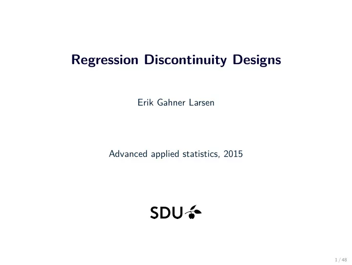 regression discontinuity designs