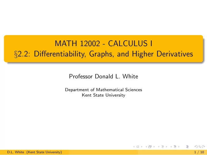 math 12002 calculus i 2 2 differentiability graphs and