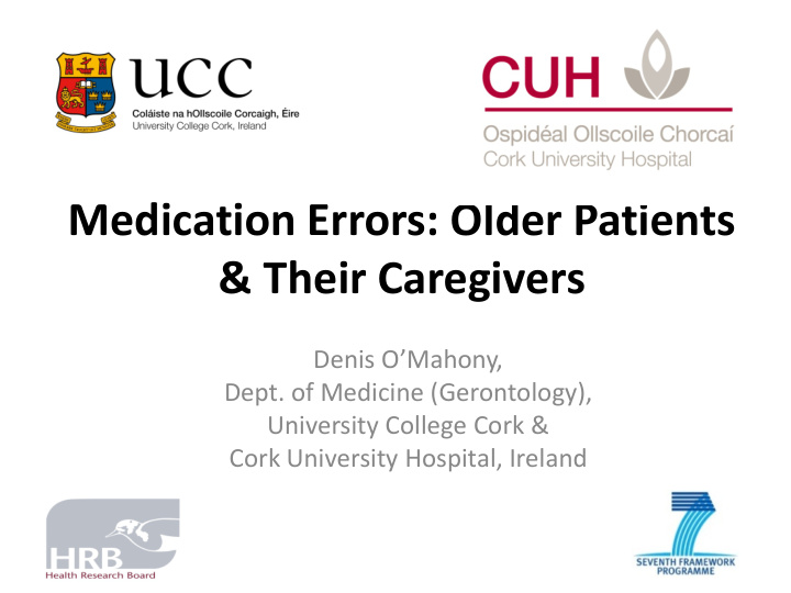 medication errors older patients amp their caregivers