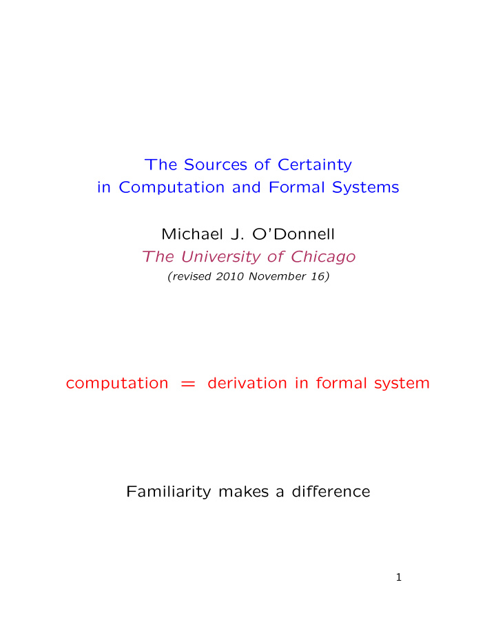 the sources of certainty in computation and formal