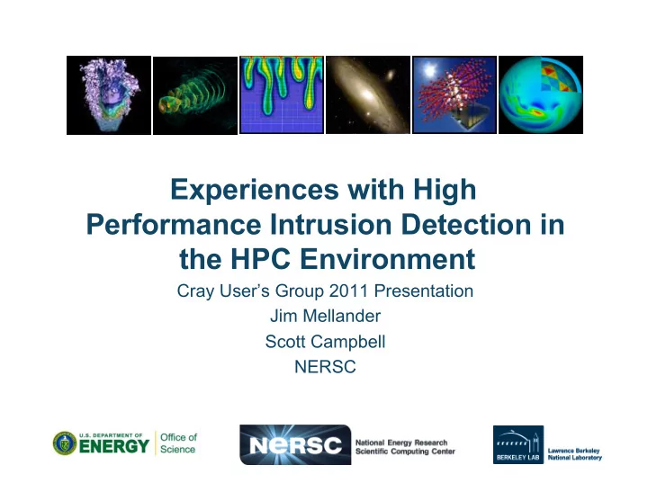 experiences with high performance intrusion detection in