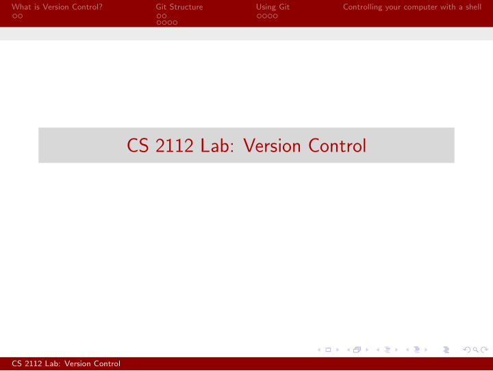cs 2112 lab version control