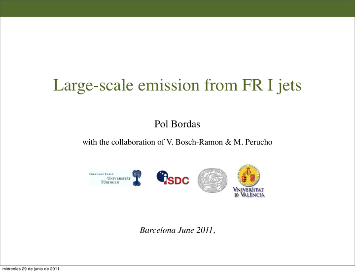 large scale emission from fr i jets
