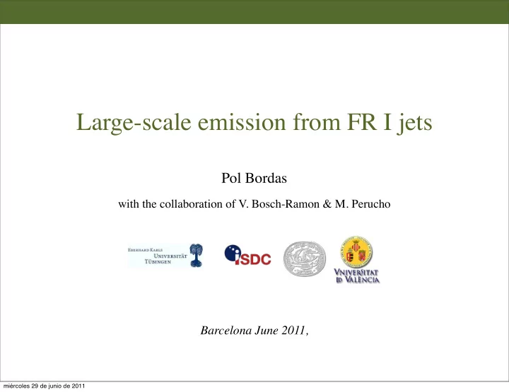 large scale emission from fr i jets
