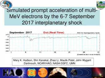 Simulated prompt acceleration of multi-  MeV electrons by the 6-7 September  2017 interplanetary