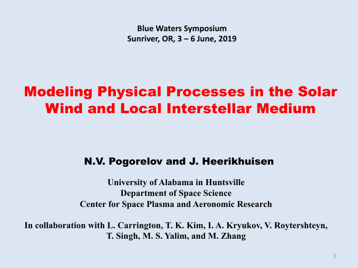 modeling physical processes in the solar wind and local