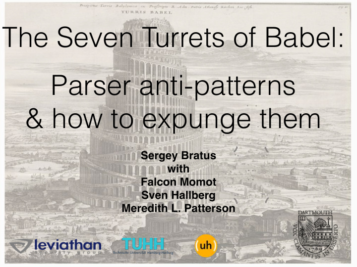 the seven turrets of babel parser anti patterns how to