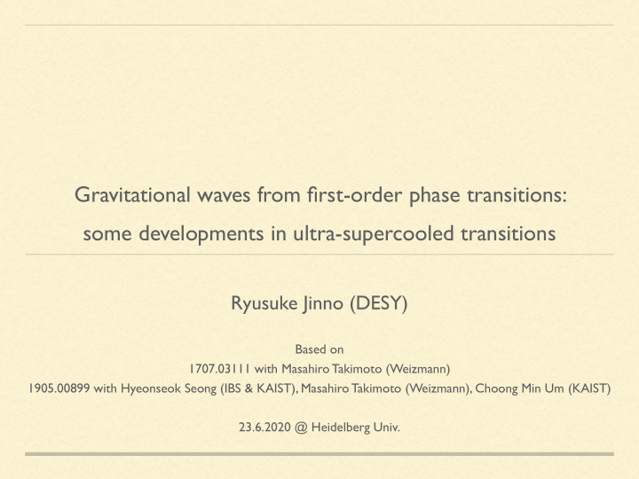 gravitational waves from first order phase transitions