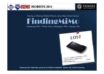 MOBISYS 2011  MOBISYS 2011  The 9th International Conference on Mobile System, Applications, and