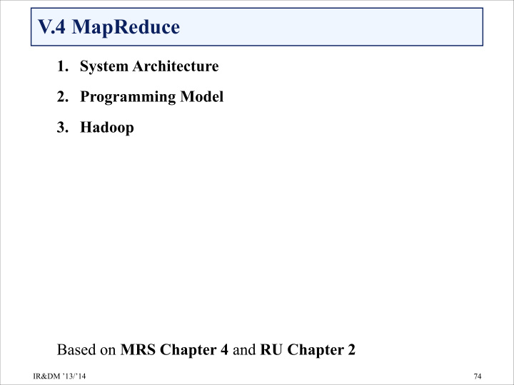 v 4 mapreduce