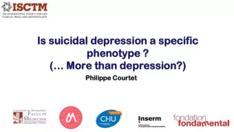 ( More than depression?)  Phili  lipp  ppe  e Courtet  tet  Disclosure  closure of conf  nflict