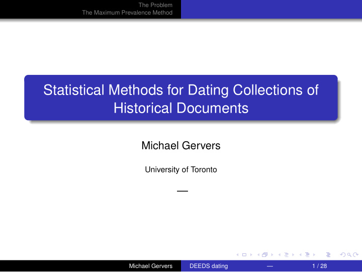 statistical methods for dating collections of historical