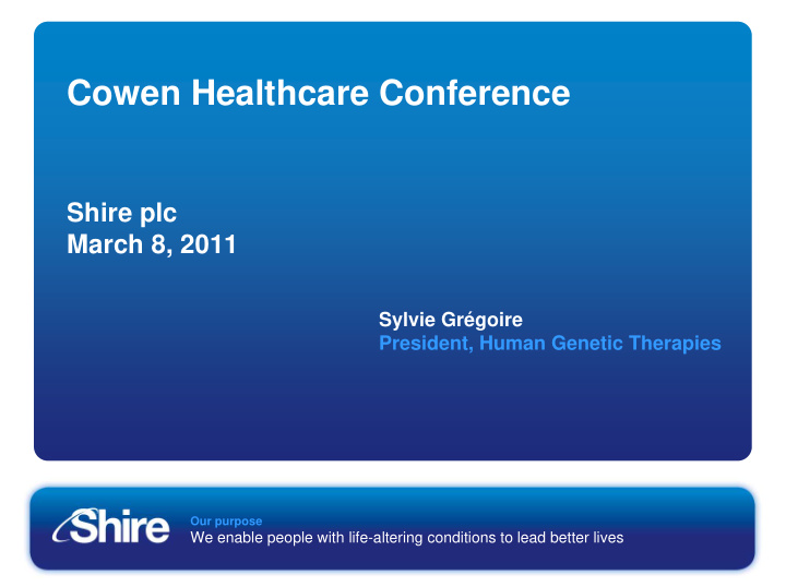 cowen healthcare conference
