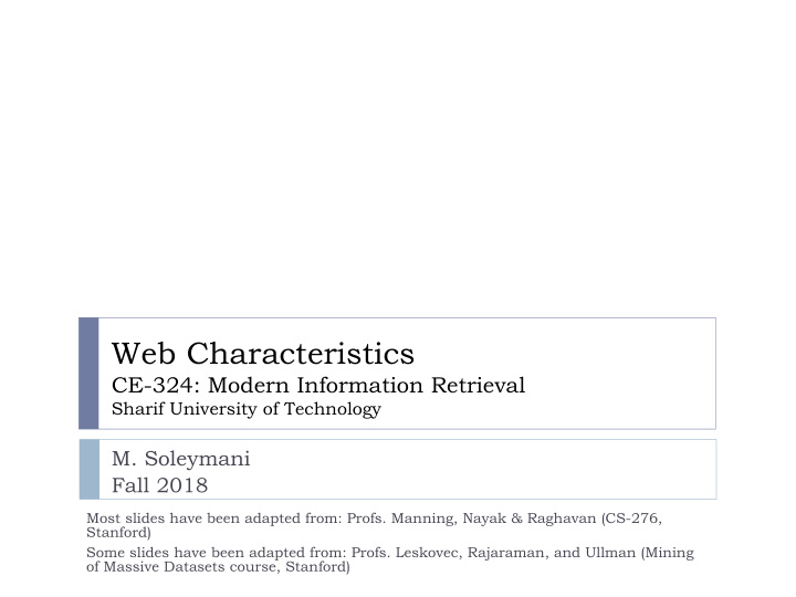 web characteristics