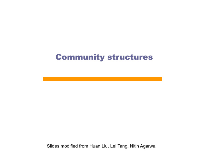 community structures