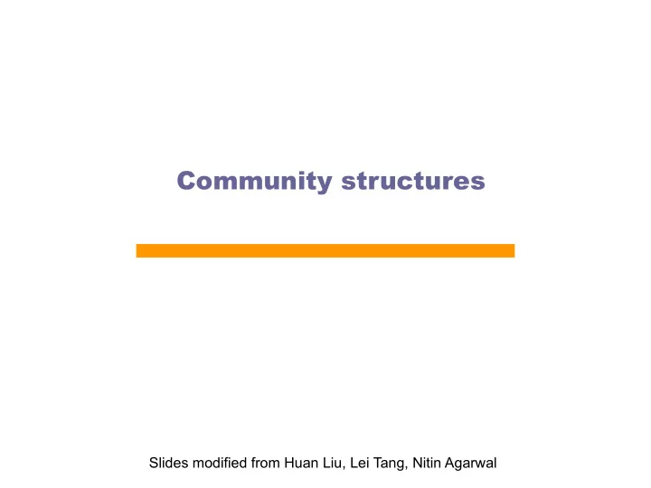 community structures