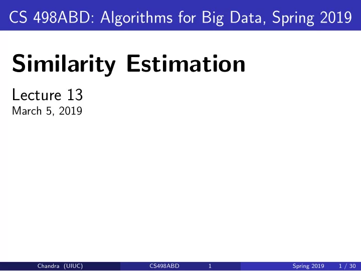 similarity estimation