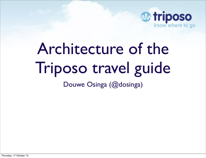 architecture of the triposo travel guide