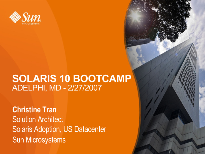 solaris 10 bootcamp