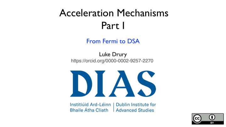 acceleration mechanisms part i