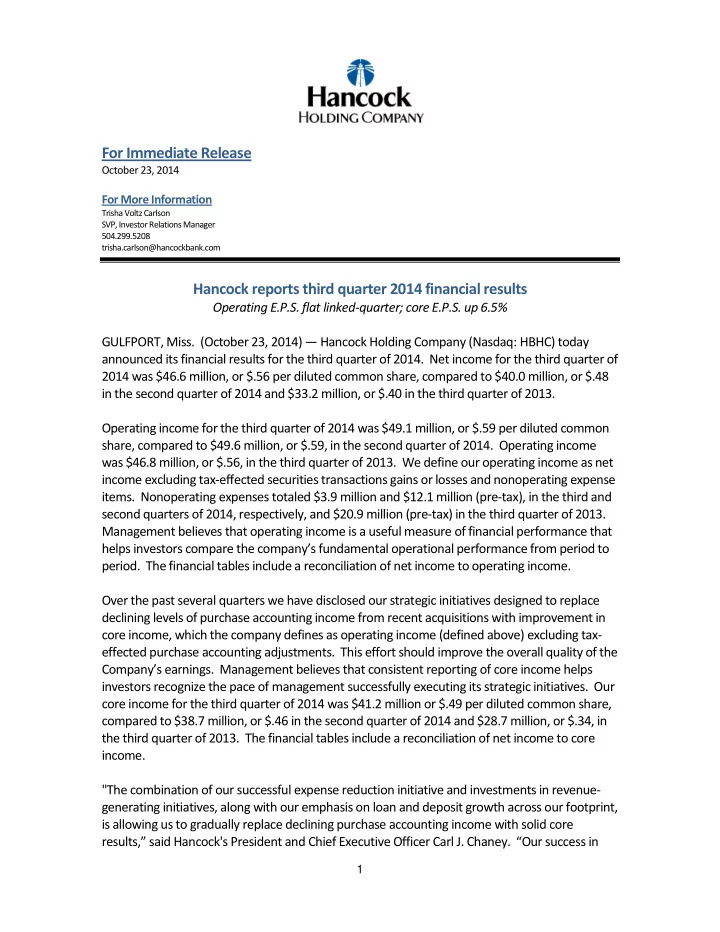 for immediate release october 23 2014 for more