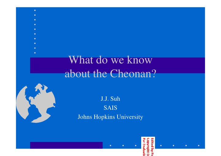 what do we know about the cheonan about the cheonan