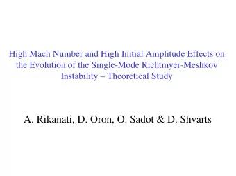 A. Rikanati, D. Oron, O. Sadot &amp; D. Shvarts  Impulsive Models for the Small Amplitude
