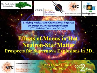 Effects of Muons in Hot  Neutron-Star Matter  Prospects for Supernova Explosions in 3D  Hans-Thomas