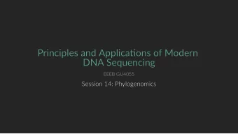 Principles and Applicaons of Modern  Principles and Applicaons of Modern  DNA Sequencing  DNA