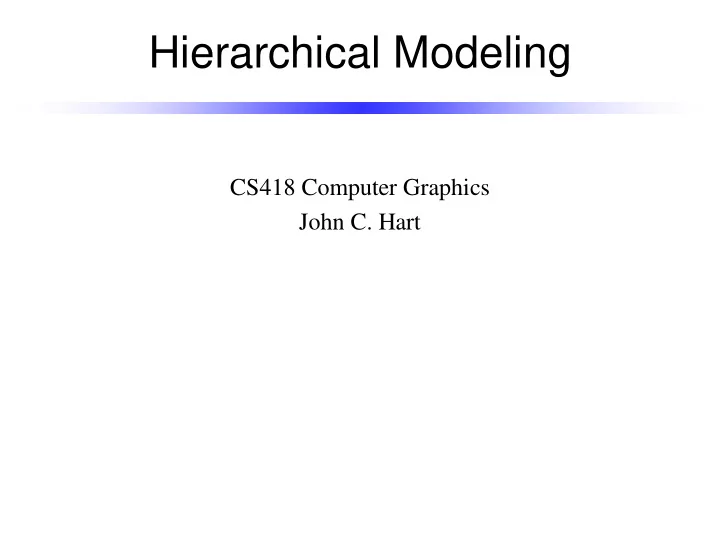 hierarchical modeling