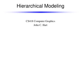 Hierarchical Modeling  CS418 Computer Graphics  John C. Hart  Build a Robot  glPushMatrix();