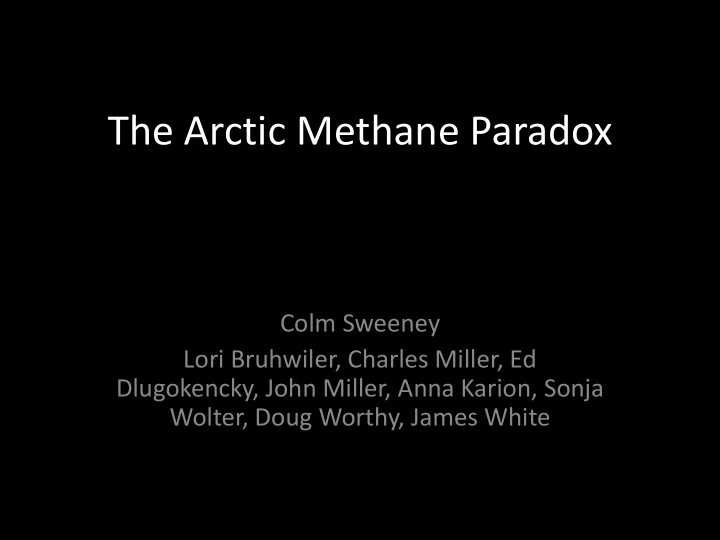 the arctic methane paradox