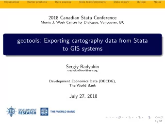 geotools: Exporting cartography data from Stata  to GIS systems  Sergiy Radyakin