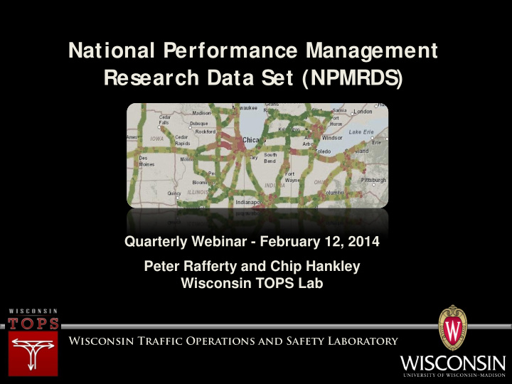 national performance management research data set npmrds