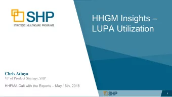 HHGM Insights   LUPA Utilization  Chris Attaya  VP of Product Strategy, SHP  HHFMA Call with the