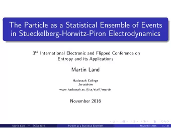 The Particle as a Statistical Ensemble of Events  in Stueckelberg-Horwitz-Piron Electrodynamics 3