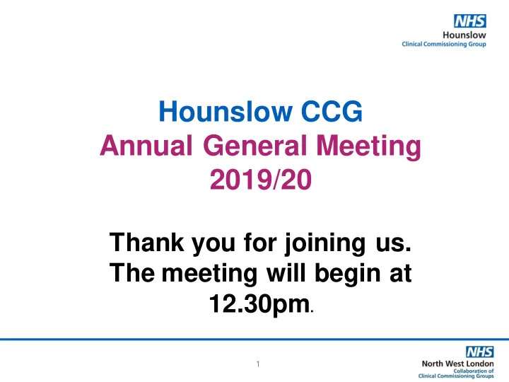hounslow ccg annual general meeting 2019 20