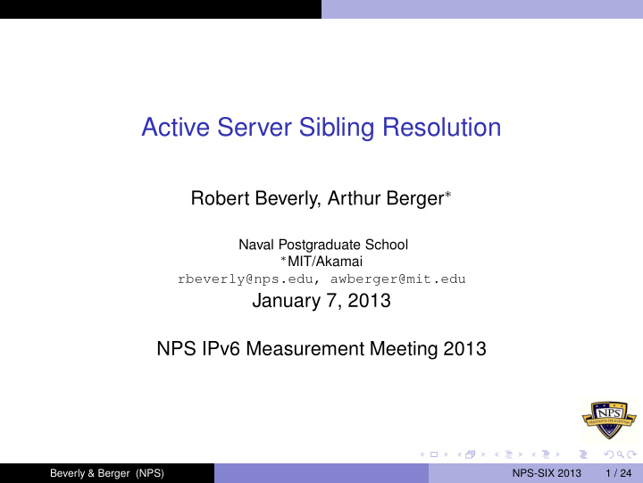 active server sibling resolution