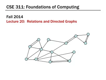 CSE 311: Foundations of Computing  Fall 2014  Lecture 20:  Relations and Directed Graphs  Relations