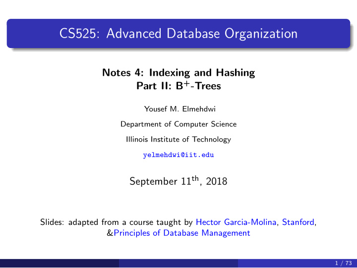 cs525 advanced database organization