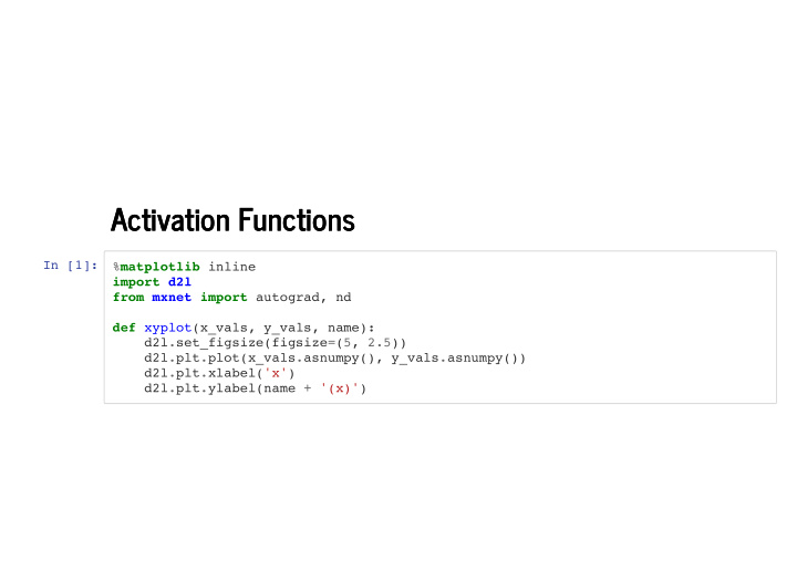 activation functions activation functions