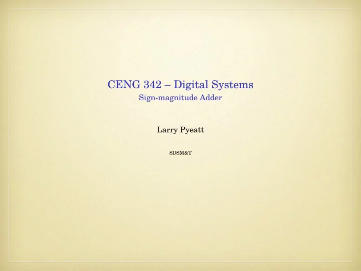 ceng 342 digital systems