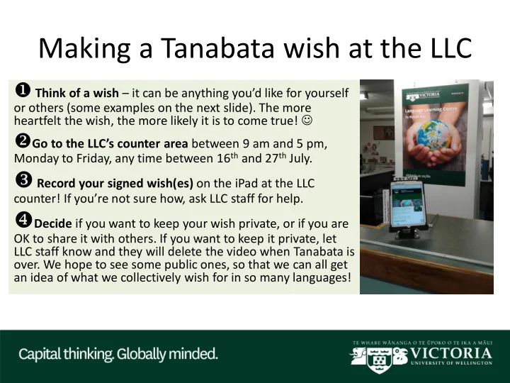 making a tanabata wish at the llc
