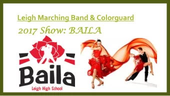 20  2017  17 Sh  Show:  ow: BA  BAILA  LA  2017 Season Schedule  Rehearsals  Competitions  M, W:
