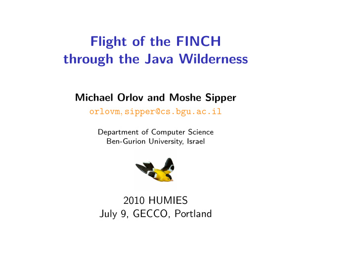 flight of the finch through the java wilderness