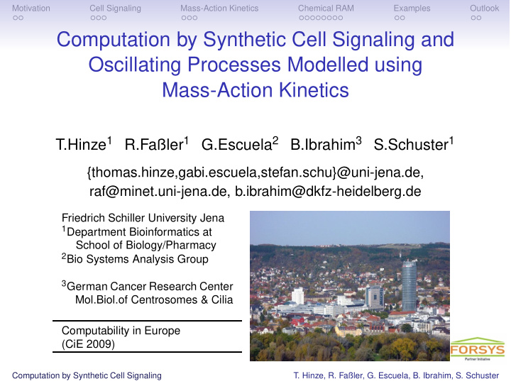 computation by synthetic cell signaling and oscillating
