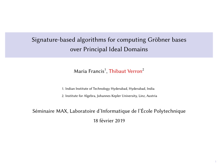 signature based algorithms for computing gr bner bases